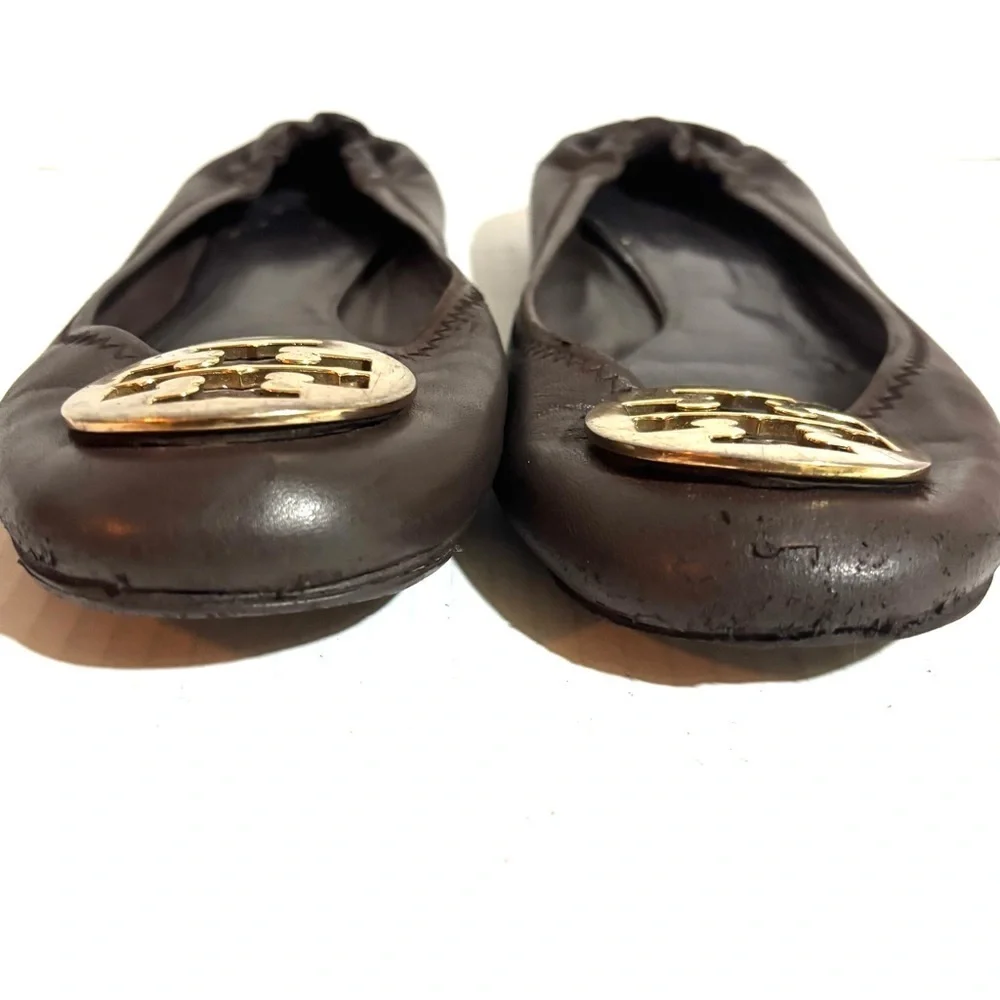 Tory Burch size 10 leather ballet flats round toes
